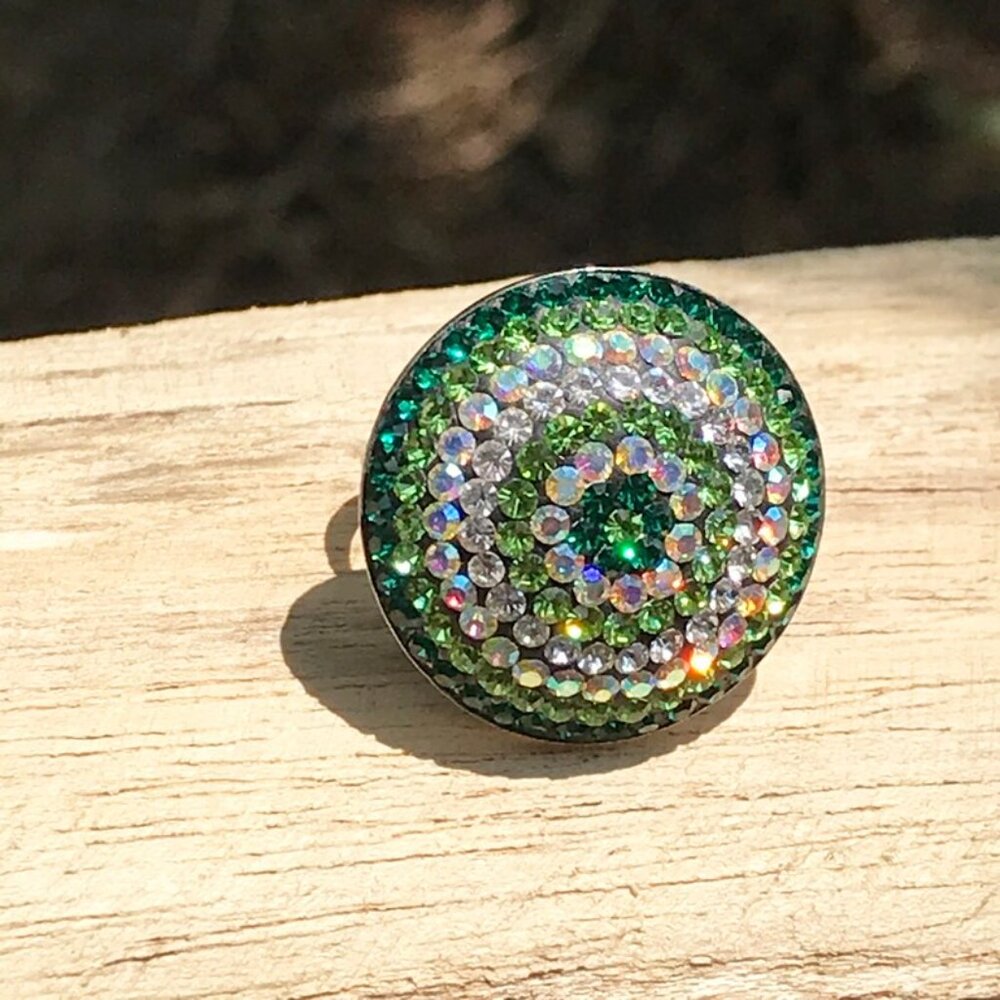 Sterling Silver 925 Multi-Color Cubic Zirconia Vintage Cocktail Ring, Size 6 - Picture 4 of 5
